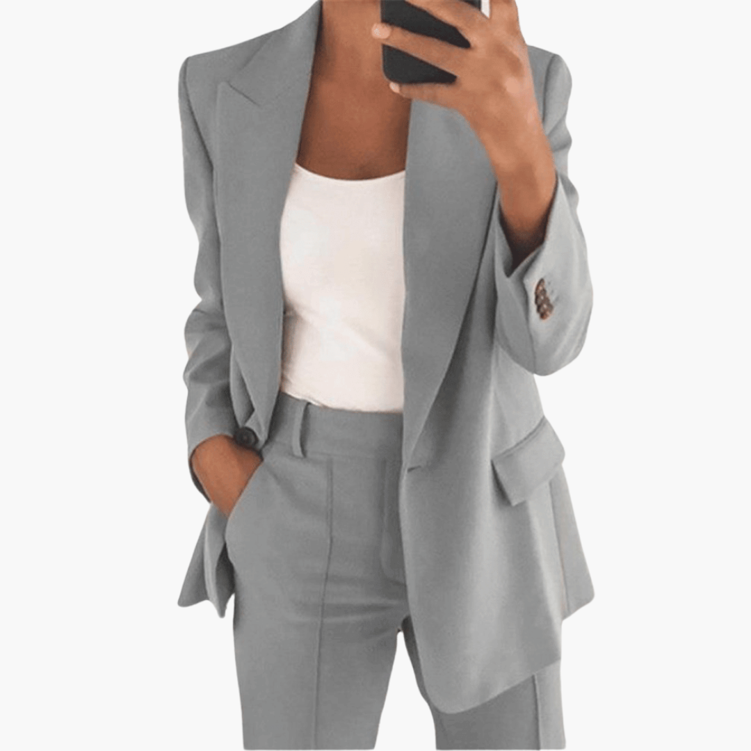 Emma | Dames Blazer & Broekset | Getailleerd met Stretch