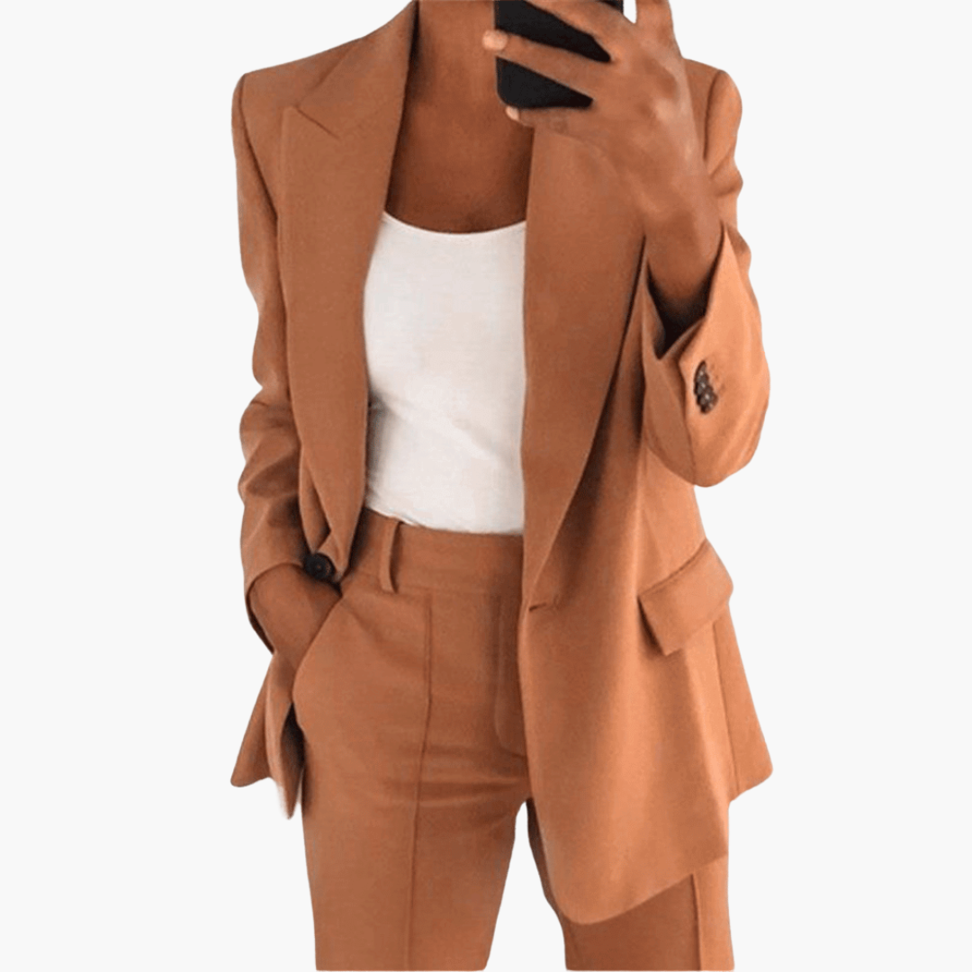 Emma | Dames Blazer & Broekset | Getailleerd met Stretch