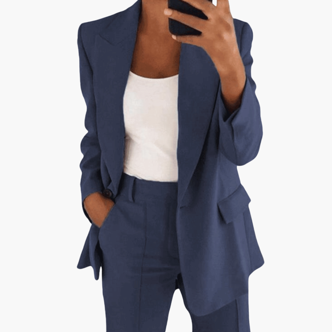 Emma | Dames Blazer & Broekset | Getailleerd met Stretch