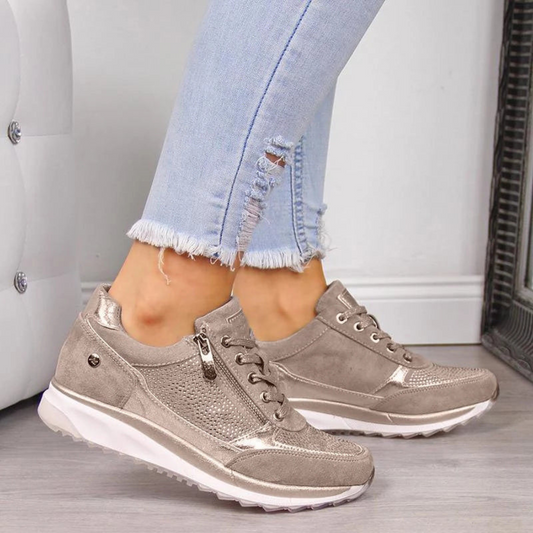 Mirella | Dames Orthopedische Sneakers | Schokabsorberend & Ritssluiting