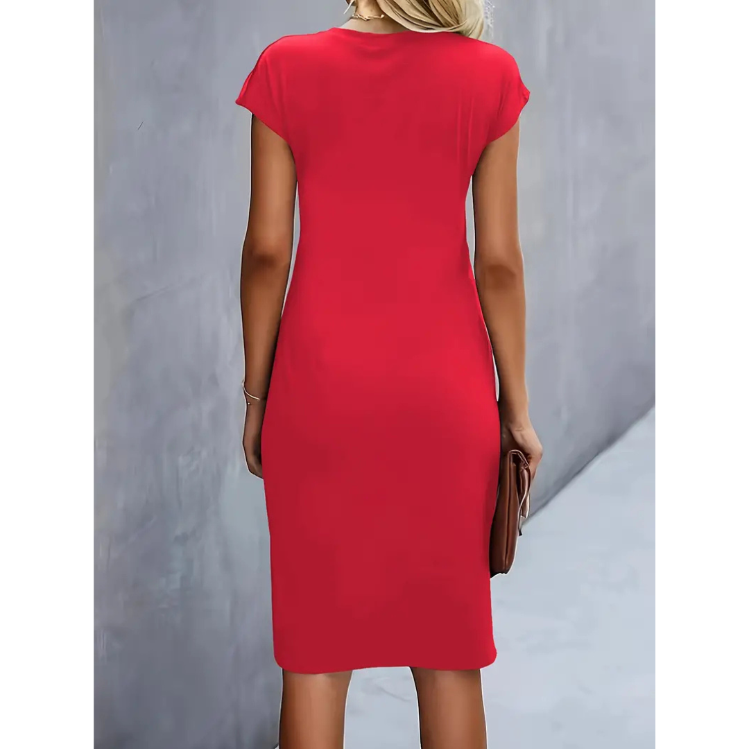 Lola | Dames Effen Jurk | Ronde Hals