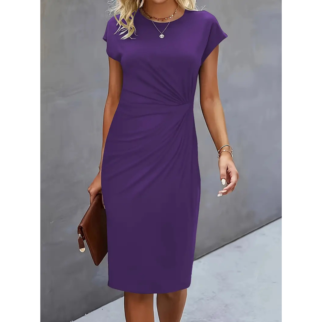Lola | Dames Effen Jurk | Ronde Hals