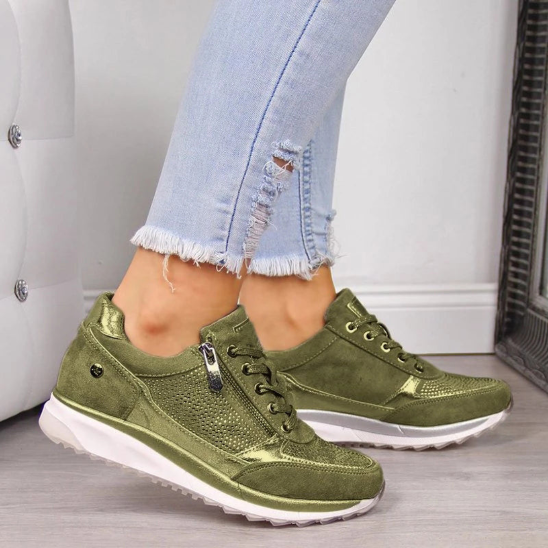 Mirella | Dames Orthopedische Sneakers | Schokabsorberend & Ritssluiting