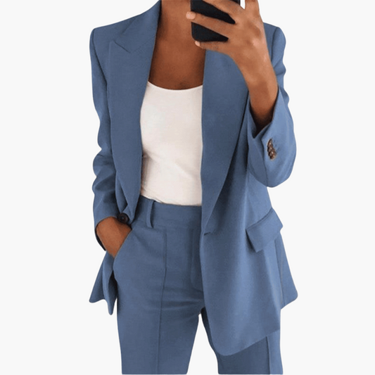 Emma | Dames Blazer & Broekset | Getailleerd met Stretch